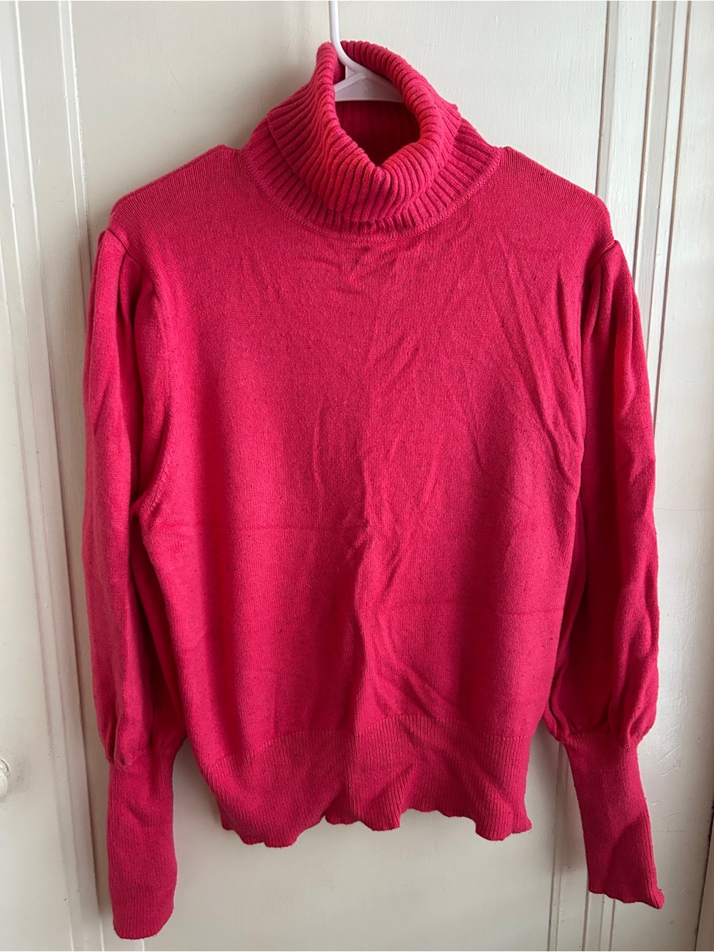 Cozy Hot Pink Ribbed Turtleneck Sweater